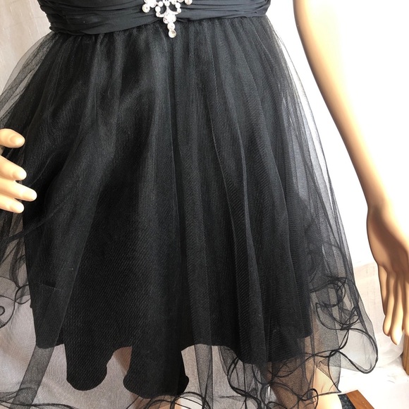 Colors Dress Black Strapless Embellished Party Social Night  Dress Size 10 Girls - Picture 7 of 12